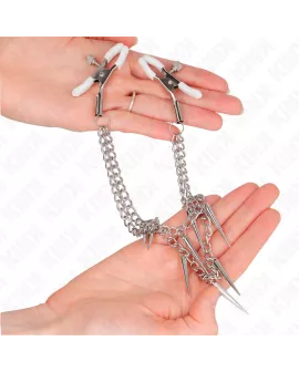 KINK - Nippelklemmen mit Spikes Kette 30 cm