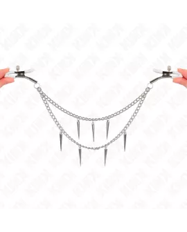 KINK - Nippelklemmen mit Spikes Kette 30 cm