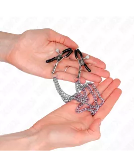 KINK - Nippleklemmen mit 3 Ketten Silber 20/23/28 cm