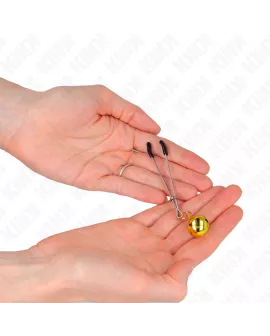 KINK - Dünne Glocken-Nippelklemmen Gold 7 cm