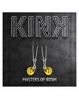 KINK - Dünne Glocken-Nippelklemmen Gold 7 cm