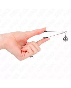KINK - Dünne Glocken-Nippelklemmen Silber 7 cm