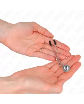 KINK - Dünne Glocken-Nippelklemmen Silber 7 cm