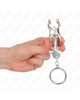 KINK - O-Ring Japanische Kleblatt-Nippelklammen Silber