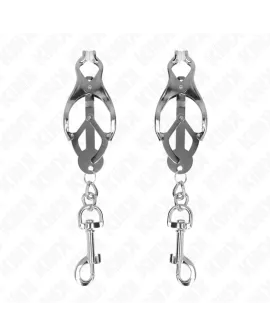 KINK - Japanische Kleblatt-Nippelklammen mit Haken Silber