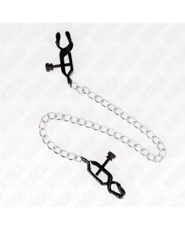 KINK - Flache Kette Nippelklemme Silber 30 cm