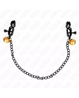 KINK - Flache Kette Nippelklemme mit Glocke Silber 30 cm