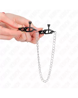 KINK - Flache Kette Nippelklemme Silber 30 cm