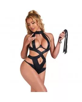 SUBBLIME - SEXY HALTER-BODY MIT HARNESS SCHWARZ 