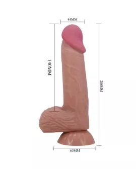 PRETTY LOVE - SLIDING SKIN SERIES REALISTISCHER DILDO MIT SCHIEBENDEM BRAUNEN HAUTSAUGNAPF 20,6 CM