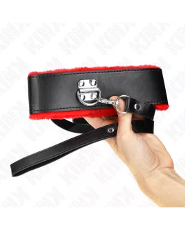 KINK - Halskette mit Gürtel, Rotes Lederband 40-48 cm