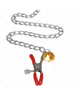 KINK - Bell 3-Fach Nippel- und Klitorisklemmen Rot 30 cm