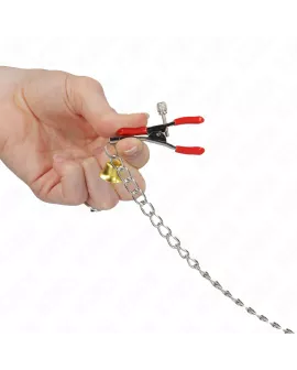 KINK - Bell 3-Fach Nippel- und Klitorisklemmen Rot 30 cm