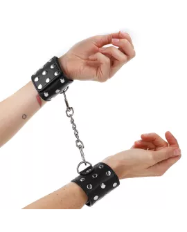 KINK - Handgelenkfesseln mit Druckverschluss - Nieten Schwarz