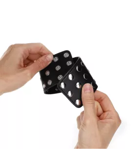 KINK - Handgelenkfesseln mit Druckverschluss - Nieten Schwarz