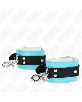 KINK - Premium Handgelenkfesseln Schwarz/Blau - 21-28 cm