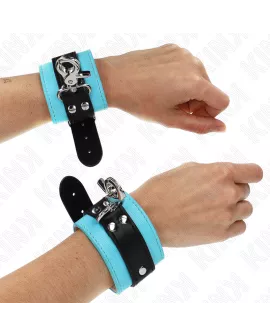 KINK - Premium Handgelenkfesseln Schwarz/Blau - 21-28 cm