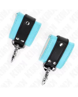 KINK - Premium Handgelenkfesseln Schwarz/Blau - 21-28 cm