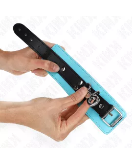 KINK - Premium Handgelenkfesseln Schwarz/Blau - 21-28 cm