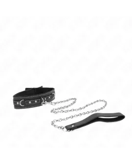 KINK PVC-Leder Halskette mit Gürtel - 105 cm Strass Niete