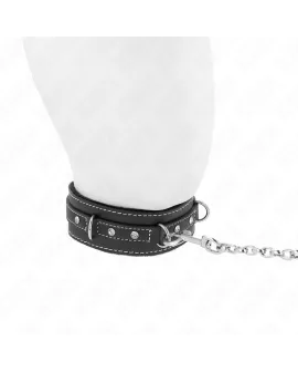 KINK PVC-Leder Halskette mit Gürtel - 105 cm Strass Niete