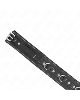 KINK PVC-Leder Halskette mit Gürtel - 105 cm Strass Niete