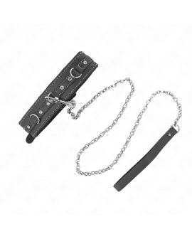 KINK PVC-Leder Halskette mit Gürtel - 105 cm Strass Niete