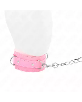 KINK - HALSBAND MIT LEINE 65 CM MIT EINSCHRÄNKUNGEN ROSA 36-42 CM X 5,5 CM