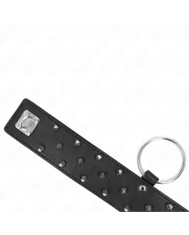 KINK - Halskette mit Leine - Silberne Nieten - Verstellbar 36-43 cm