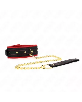 KINK Halsband mit Leine aus Stoff - Verstellbar 33-48 cm x 5,7 cm
