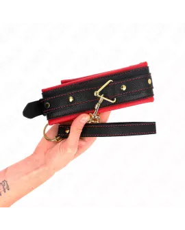 KINK Halsband mit Leine aus Stoff - Verstellbar 33-48 cm x 5,7 cm