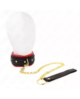 KINK Halsband mit Leine aus Stoff - Verstellbar 33-48 cm x 5,7 cm