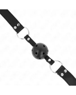 KINK - Atmungsaktiver Ballknebel 4 cm Schwarz Verstellbar
