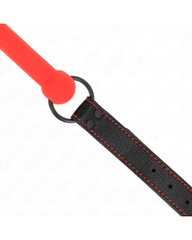 KINK Knochengag - Rot Kunstlederband Verstellbar 41-57 cm