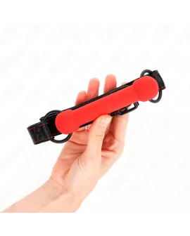 KINK Knochengag - Rot Kunstlederband Verstellbar 41-57 cm