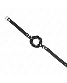 KINK - LIP 8 CM KNEBEL MIT SCHWARZEM KUNSTLEDERBAND 63 x 2 CM VERSTELLBAR 39-58 CM