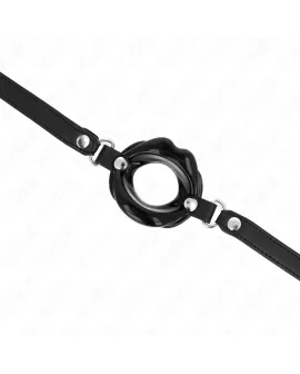 KINK - LIP 8 CM KNEBEL MIT SCHWARZEM KUNSTLEDERBAND 63 x 2 CM VERSTELLBAR 39-58 CM