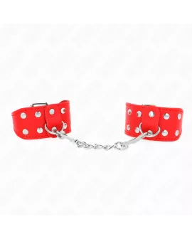 KINK Armbänder mit doppelter Reihe verstellbarer Nieten - Rot