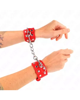 KINK Armbänder mit doppelter Reihe verstellbarer Nieten - Rot