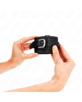 KINK - Handgelenkfesseln mit Strass-Schnalle Schwarz