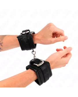 KINK - Handgelenkfesseln mit Strass-Schnalle Schwarz