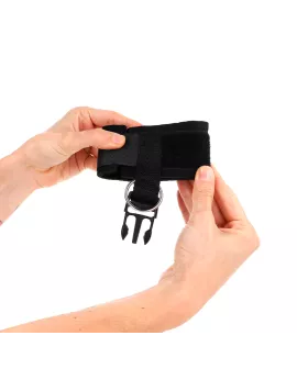 KINK Neopren Handgelenkfesseln - Schwarz, verstellbar 22-34 cm