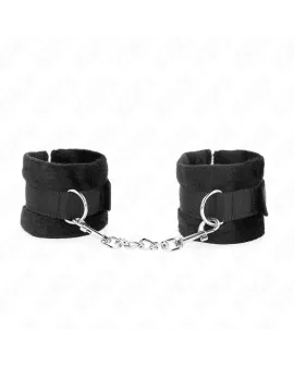 KINK Beginner Pelz-Handmanschetten Schwarz 30 x 7 cm