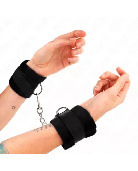 KINK Beginner Pelz-Handmanschetten Schwarz 30 x 7 cm