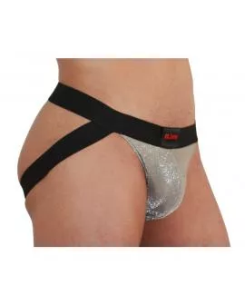 BURN-001 Glänzender Jock Beige - Schwarz