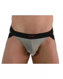 BURN-001 Glänzender Jock Beige - Schwarz