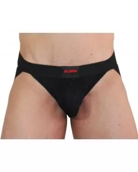 BURN 003 - Glänzender Jockstrap in Schwarz