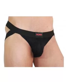 BURN 003 - Glänzender Jockstrap in Schwarz