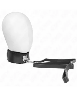 KINK Halskette mit Gürtel - Schwarzes Leder 40-48 cm