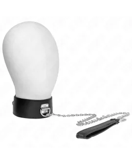 KINK Halskette mit Gürtel - Verstellbarer Schwarzer Riemen 33,5-41 cm